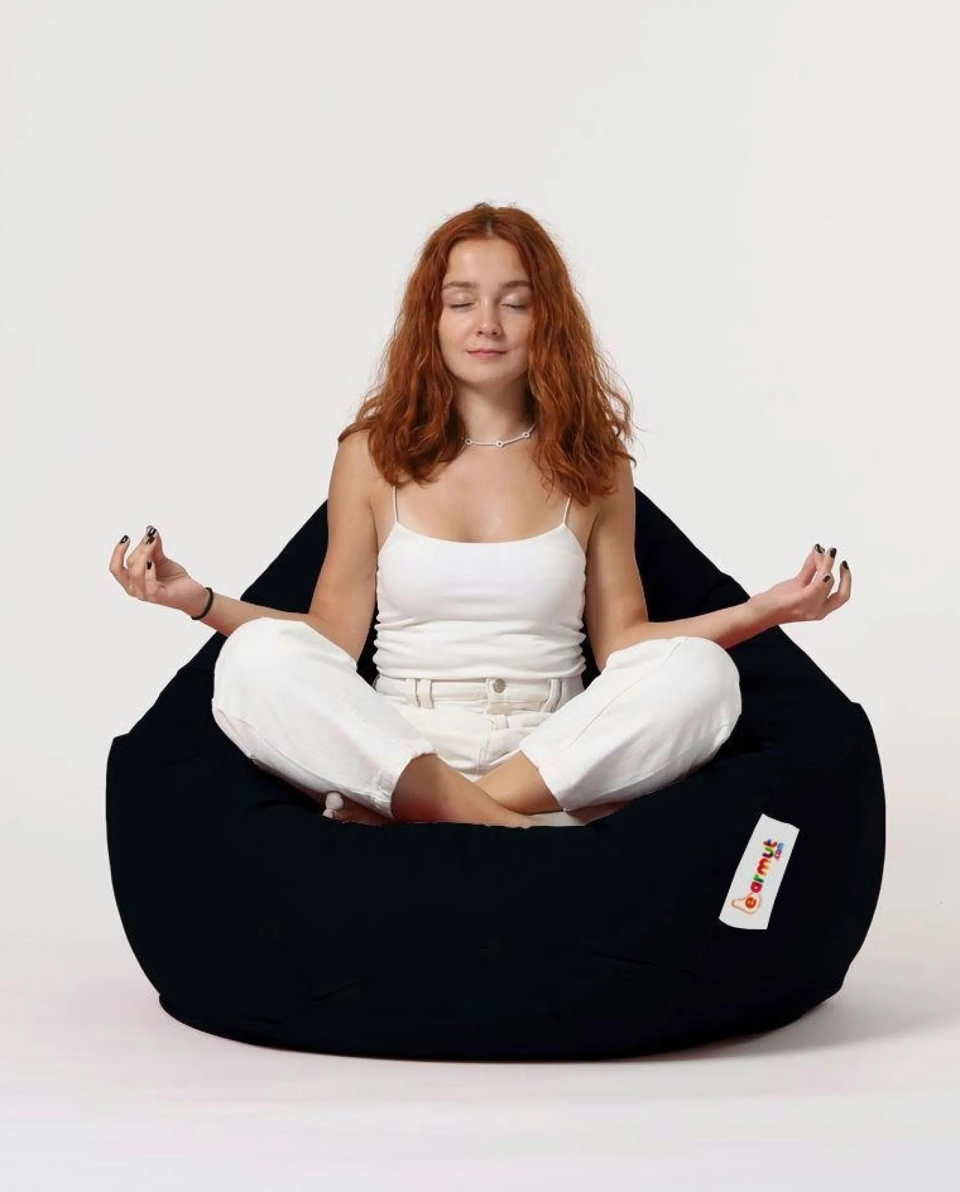 Pouf poire XXL extérieur noir ARTA