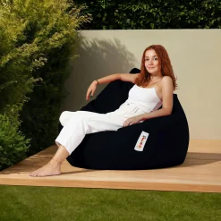 Pouf poire XXL extérieur noir ARTA