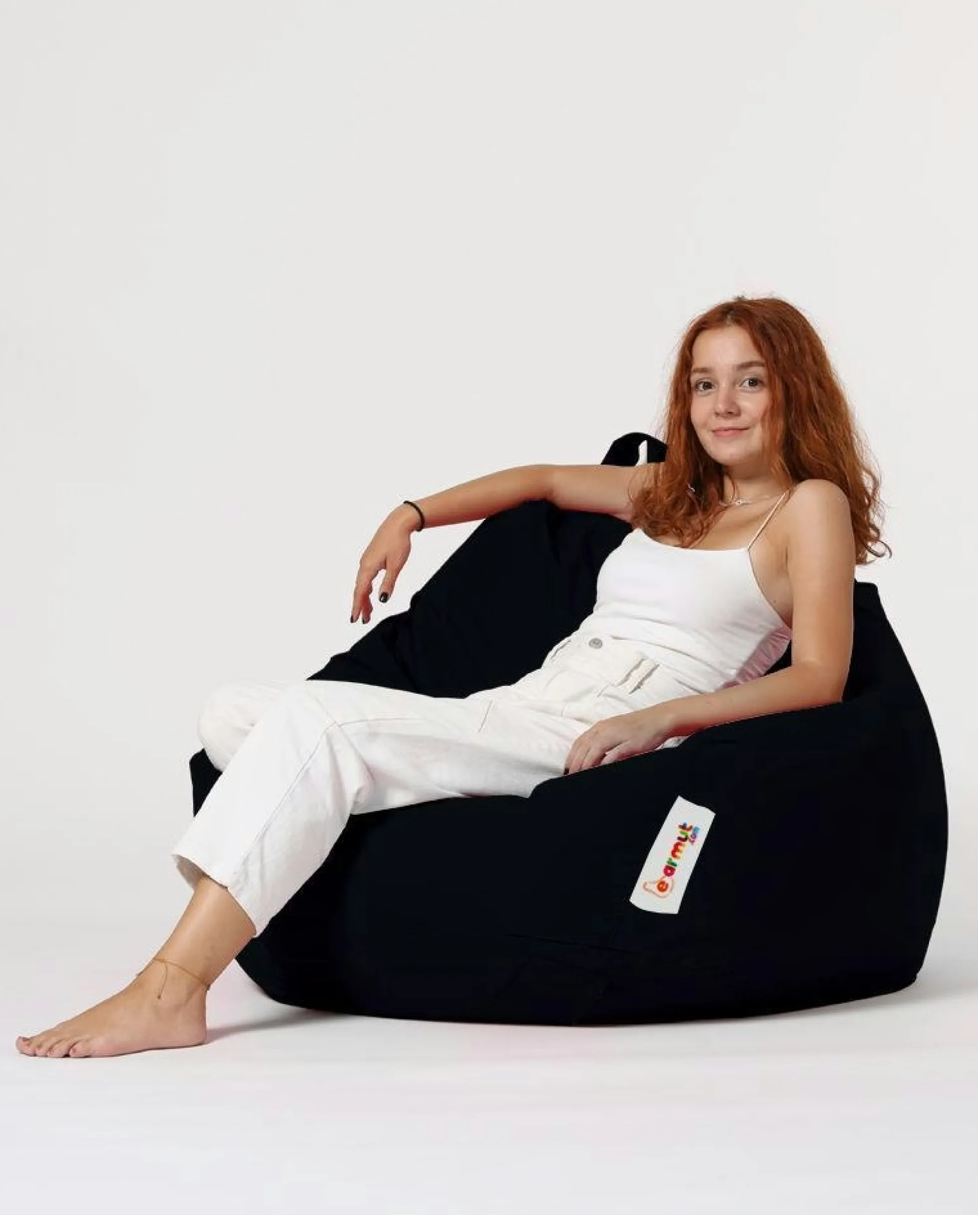 Pouf poire XXL extérieur noir ARTA