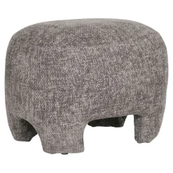 Pouf repose-pieds gris sur 4 pieds BERLIN