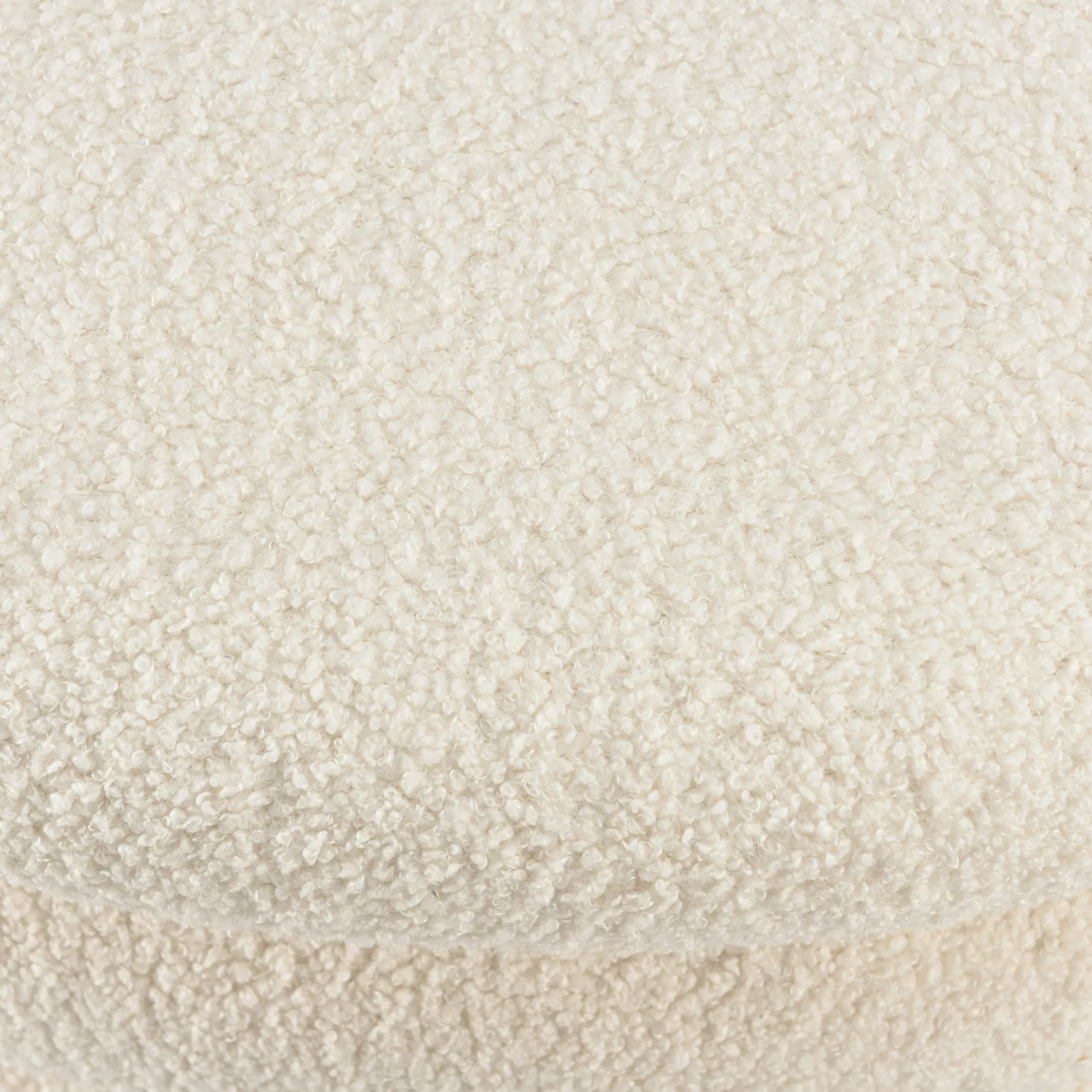 Pouf rond avec rangement tissu bouclette écru D79 cm COLOMBUS