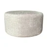 Pouf rond beige tissu doux Ø80 cm RIVOLI