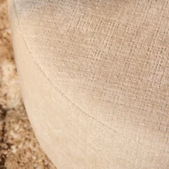 Pouf rond beige tissu doux RIVOLI