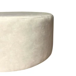 Pouf rond écru tissu doux Ø80 cm RIVOLI