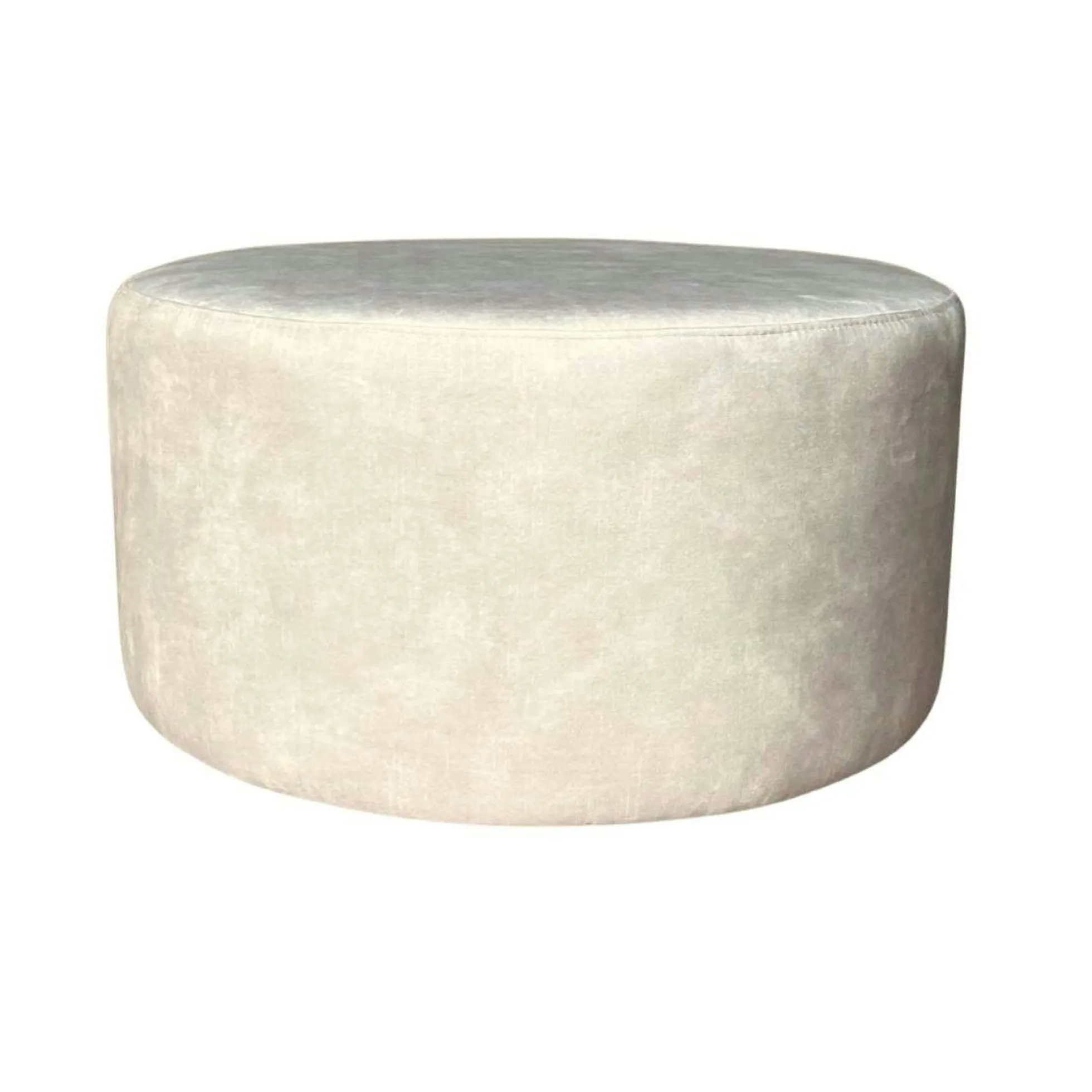 Pouf rond écru tissu doux Ø80 cm RIVOLI