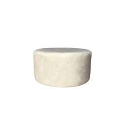 Pouf rond écru tissu doux RIVOLI