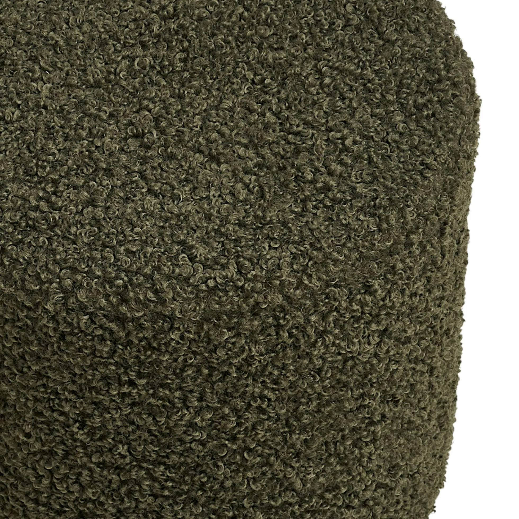 Pouf rond en bouclette verte teddy BERLIN