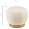 Pouf rond en tissu bouclette blanc CASTILLE