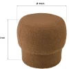 Pouf rond en tissu terracotta CASTILLE