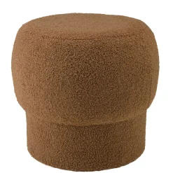 Pouf rond en tissu terracotta CASTILLE