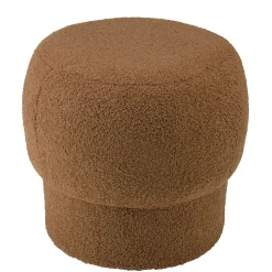 Pouf rond en tissu terracotta CASTILLE