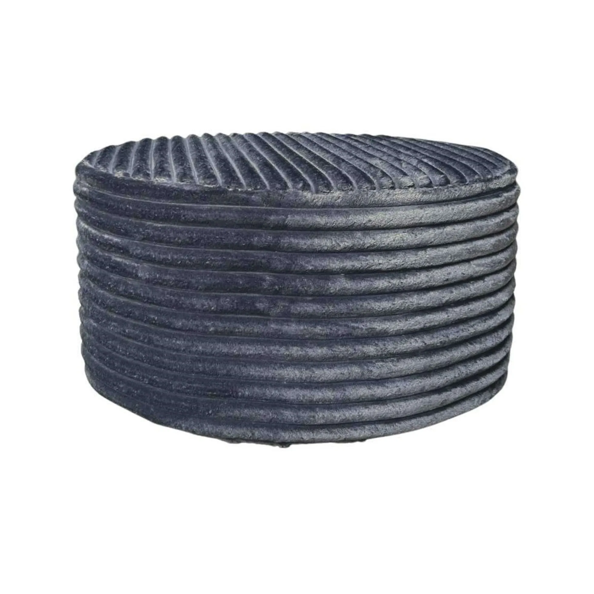 Pouf rond gris en velours côtelé Ø80 cm RIVOLI