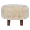Pouf rond marron clair BERLIN
