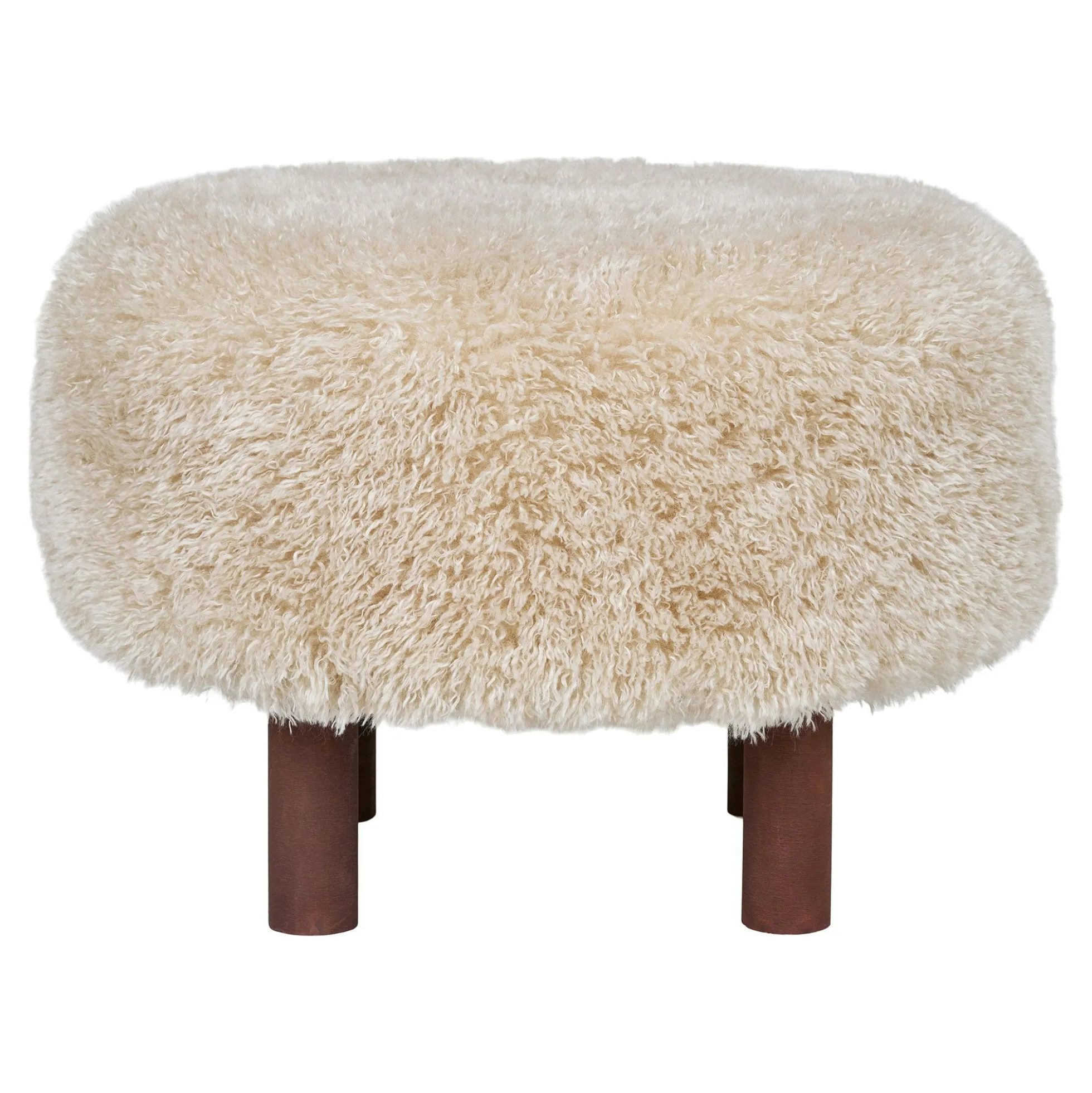 Pouf rond marron clair BERLIN