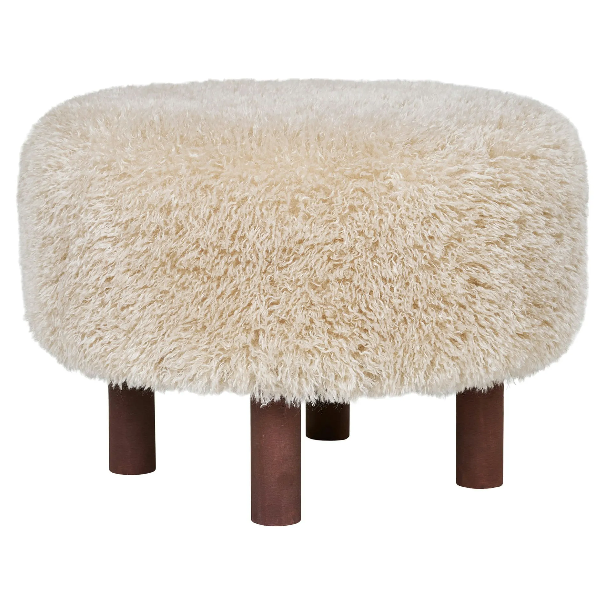 Pouf rond marron clair BERLIN