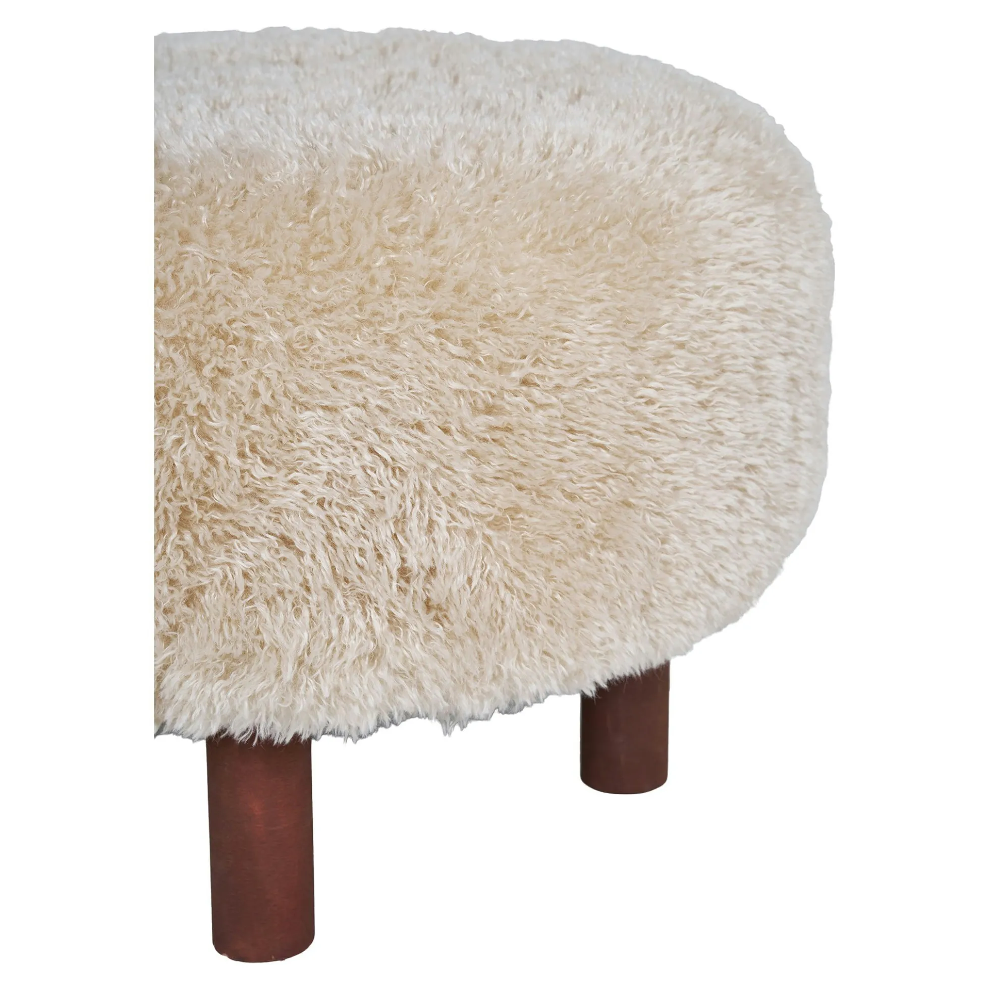 Pouf rond marron clair BERLIN