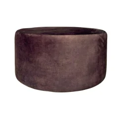 Pouf rond marron tissu doux Ø80 cm RIVOLI
