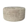 Pouf rond taupe tissu doux Ø80 cm RIVOLI