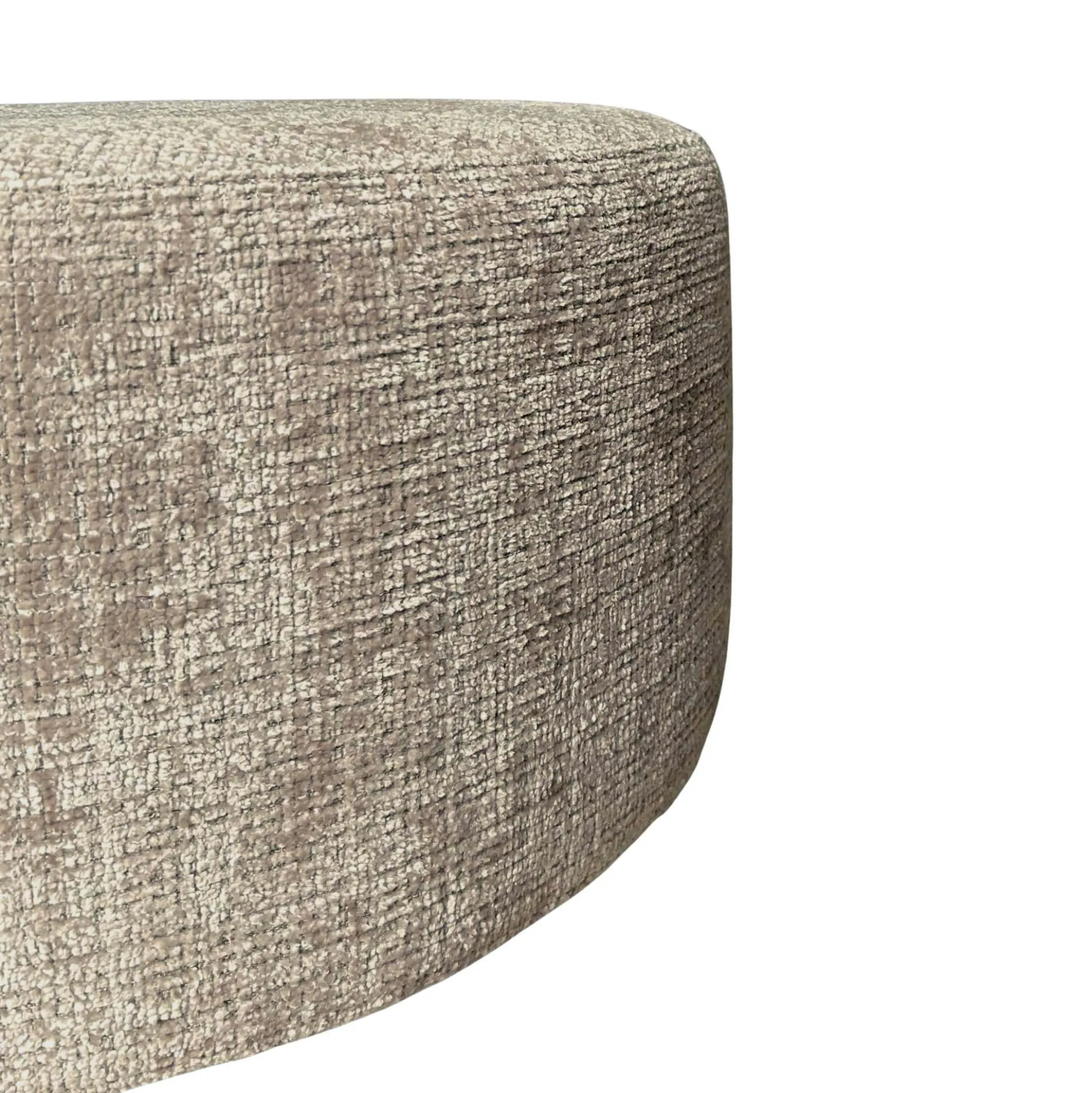 Pouf rond taupe tissu doux Ø80 cm RIVOLI