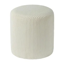 Pouf rond velours côtelé blanc (lot de 2) MALMOE