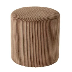 Pouf rond velours côtelé camel (lot de 2) MALMOE