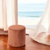 Pouf rond velours côtelé rouille (lot de 2) MALMOE