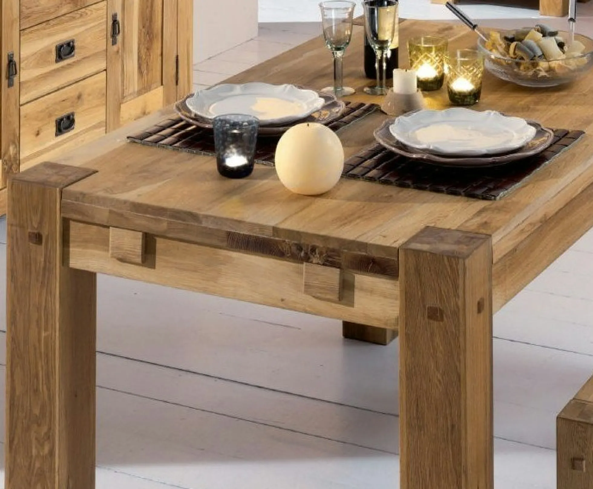 Rallonge 40cm Chêne huilé pour table carrée 120cm FJORD
