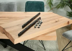 Rallonge pour les tables en chêne blanc bords naturels 180 / 200 / 220 et 240 cm PALERME (50 cm)