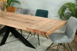 Rallonge pour les tables en chêne blanc bords naturels 180 / 200 / 220 et 240 cm PALERME (50 cm)