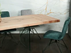 Rallonge pour les tables en chêne blanc bords naturels 180 / 200 / 220 et 240 cm PALERME (50 cm)