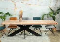 Rallonge pour les tables en chêne blanc bords naturels 180 / 200 / 220 et 240 cm PALERME (50 cm)