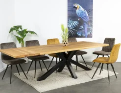 Rallonge pour table ETNA bords naturels 160/180 chêne huilé