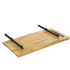Rallonge pour table extensible en chêne huilé bords naturels 140 cm ETNA (50 cm)
