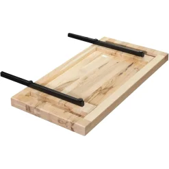 Rallonge pour table extensible bois de chêne blanc bords droits180, 200, 220, 240 cm PALERME (50 cm)