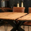 Rallonge pour table ronde / carrée extensible en chêne huilé 120 cm PALERME (40 cm)