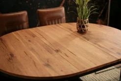 Rallonge pour table ronde / carrée extensible en chêne huilé 120 cm PALERME (40 cm)