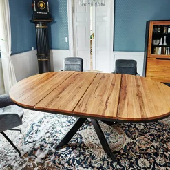 Rallonge pour table ronde et carrée extensible en chêne huilé 130 cm PALERME (40 cm)