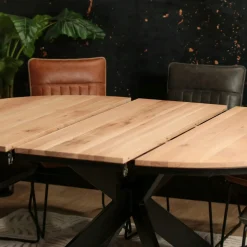 Rallonge pour table ronde extensible en chêne blanc 140 cm PALERME (50 cm)