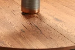 Rallonge pour table ronde extensible en chêne brun 140 cm PALERME (50 cm)