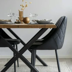 Rallonges en bois de chêne clair avec bordures naturelles pour table à manger SAVONE 140 cm / 200 cm / 240 cm (lot de 2)