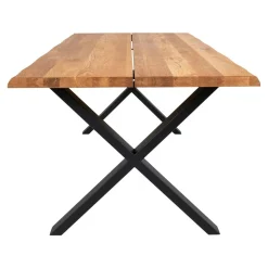 Rallonges en bois de chêne clair avec bordures naturelles pour table à manger SAVONE 140 cm / 200 cm / 240 cm (lot de 2)