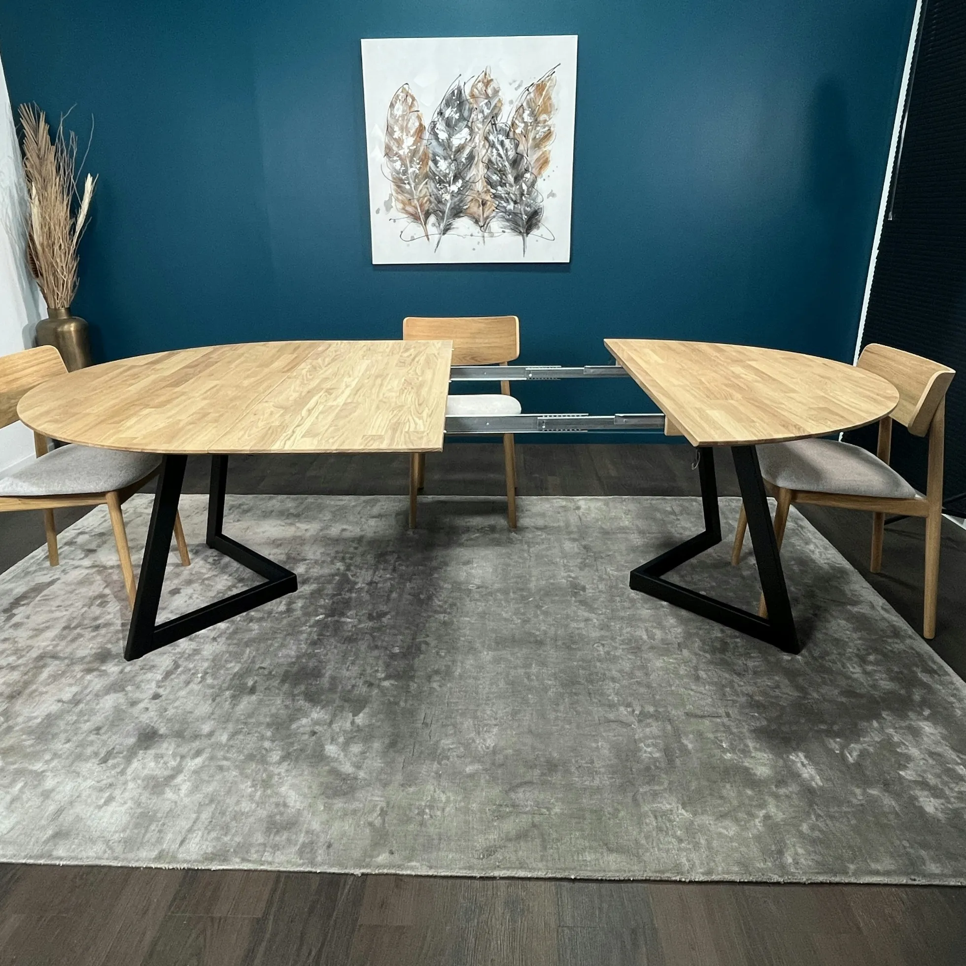 Rallonges pour table extensible en chêne huilé 140-340 cm (lot de 2) COLOGNE