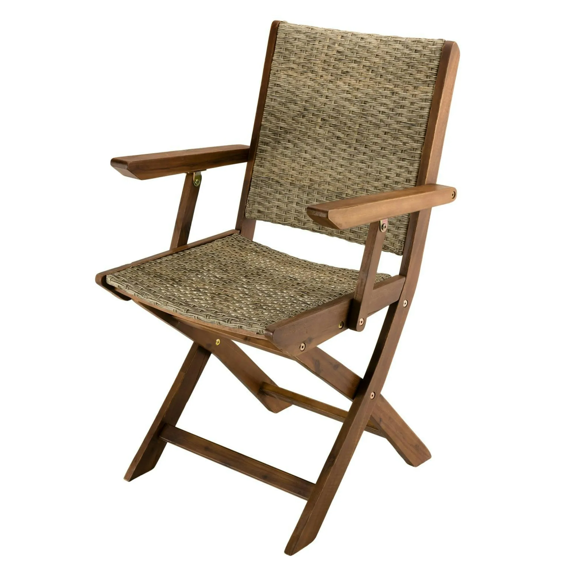 Salon de jardin BAHIA (1 table de jardin extensible 180x240, 4 chaises de jardin, 2 fauteuils de jardin pliants)