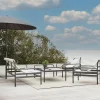 Salon de jardin en aluminium gris ardoise (4 pièces) OSLO