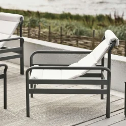 Salon de jardin en aluminium gris ardoise (4 pièces) OSLO