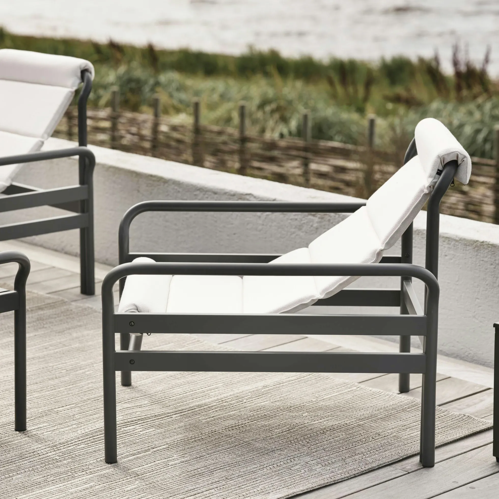 Salon de jardin en aluminium gris ardoise (4 pièces) OSLO