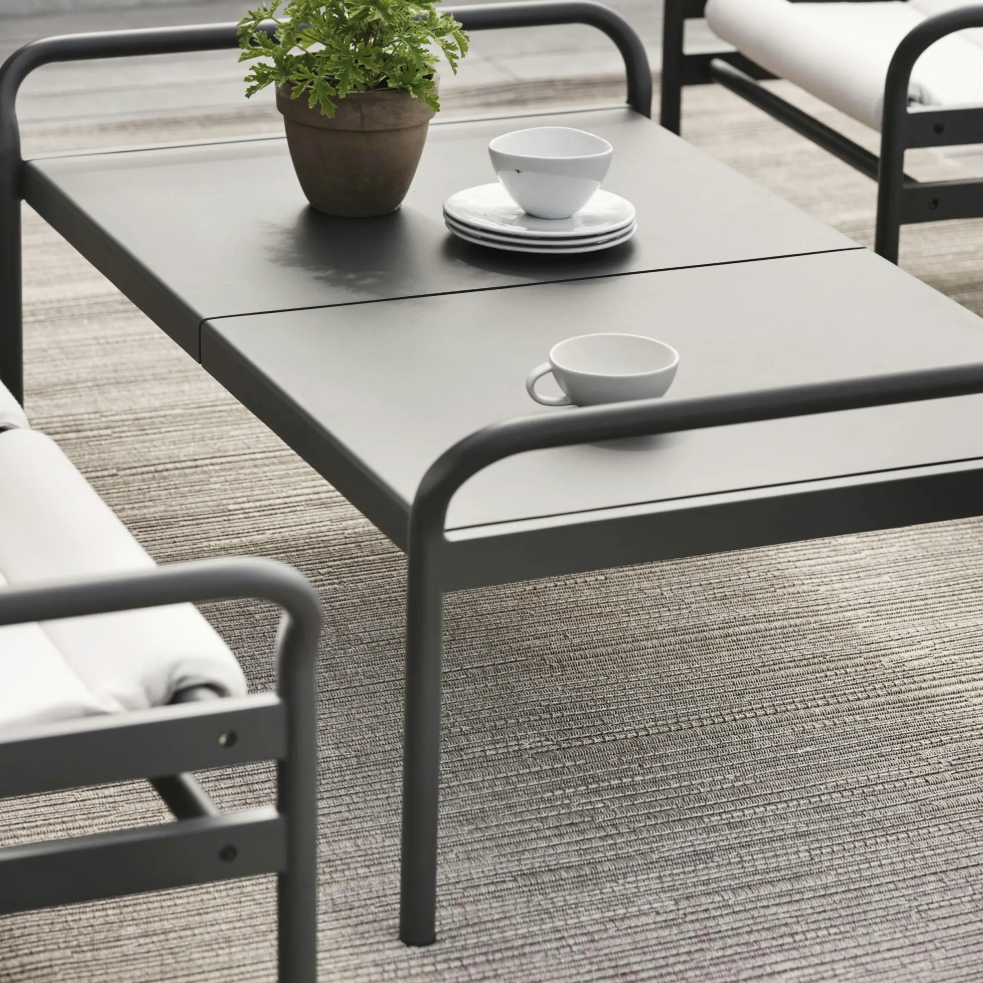 Salon de jardin en aluminium gris ardoise (4 pièces) OSLO