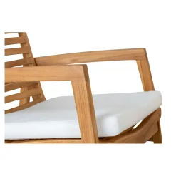 Salon de jardin en teck (1 canapé, 2 fauteuils, 1 table basse) MENDOZA