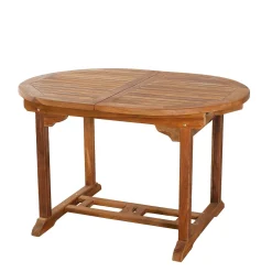 Salon de jardin en teck huilé Table ovale 120/180cm 6 chaises MACAO