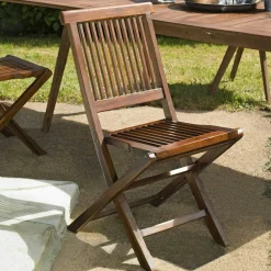 Salon de jardin en teck huilé Table ovale 120/180cm 6 chaises MACAO